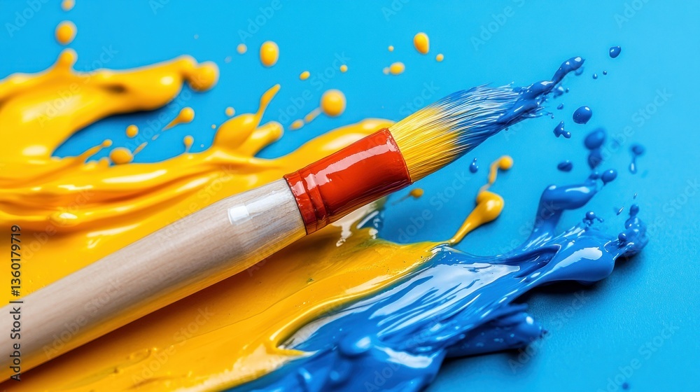 Obraz premium Vibrant paint splashes and brushstrokes
