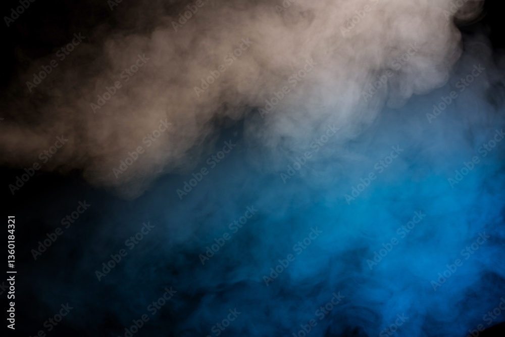 Blue and yellow steam on a black background. Blue and yellow steam on a black background.