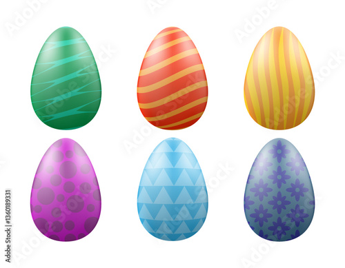 easter eggs are an attribute and decoration of the holiday vector illustration isolated on white background