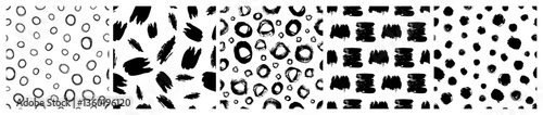 Set of seamless patterns with scribble smears