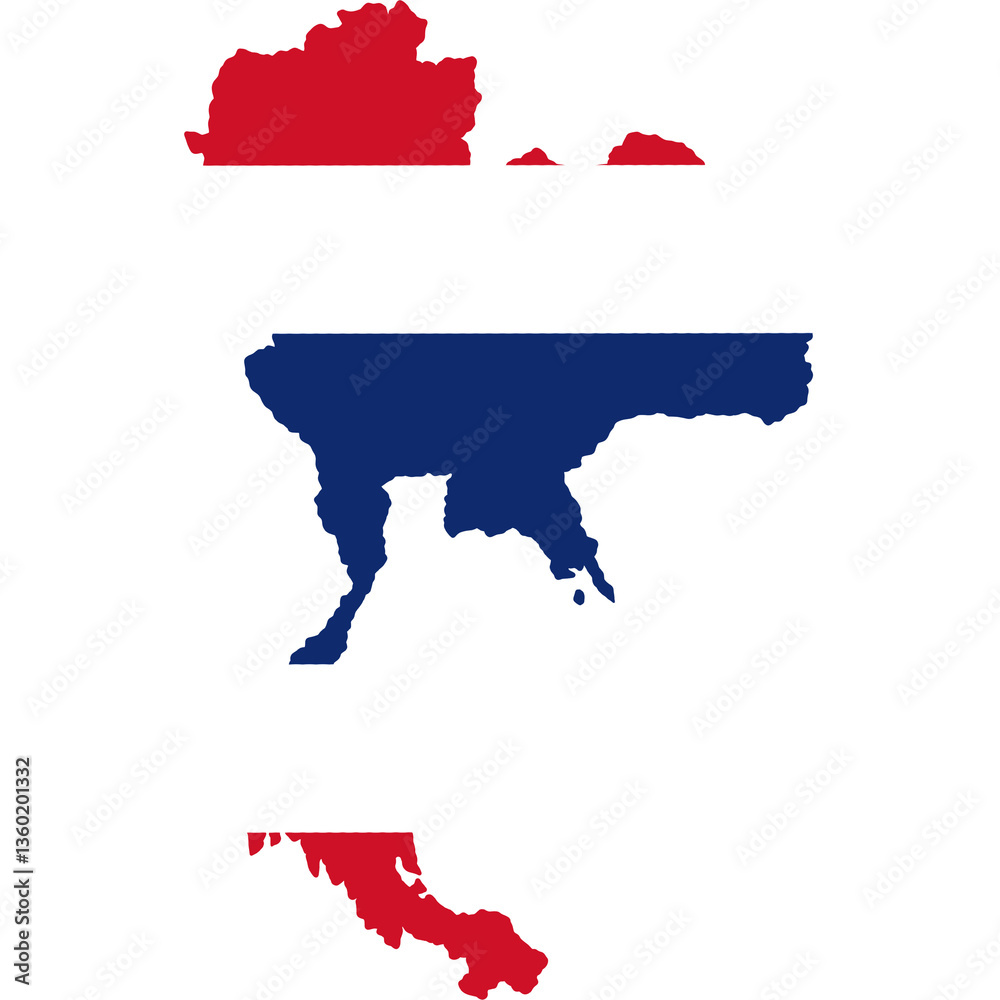 Fototapeta premium Thailand map. Map of Thailand. Thailand flag 