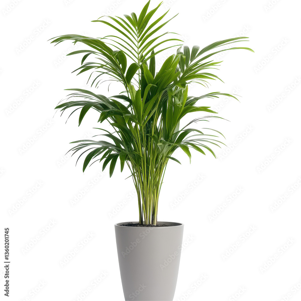 Lush green indoor plant in a modern pot, enhancing home decor aesthetics Lush green indoor plant in a modern pot, enhancing home decor aesthetics