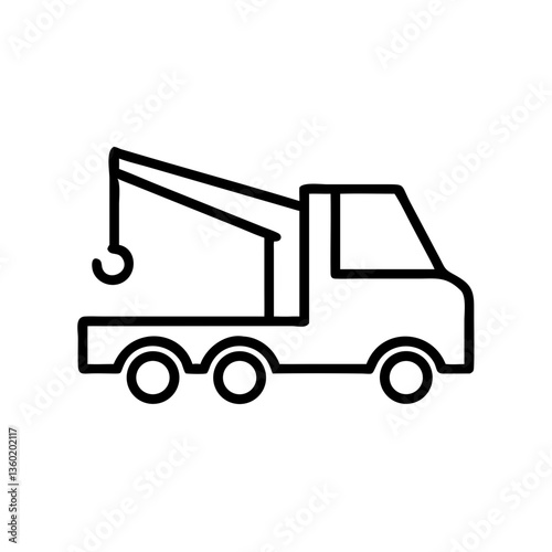 Line art tow truck illustration