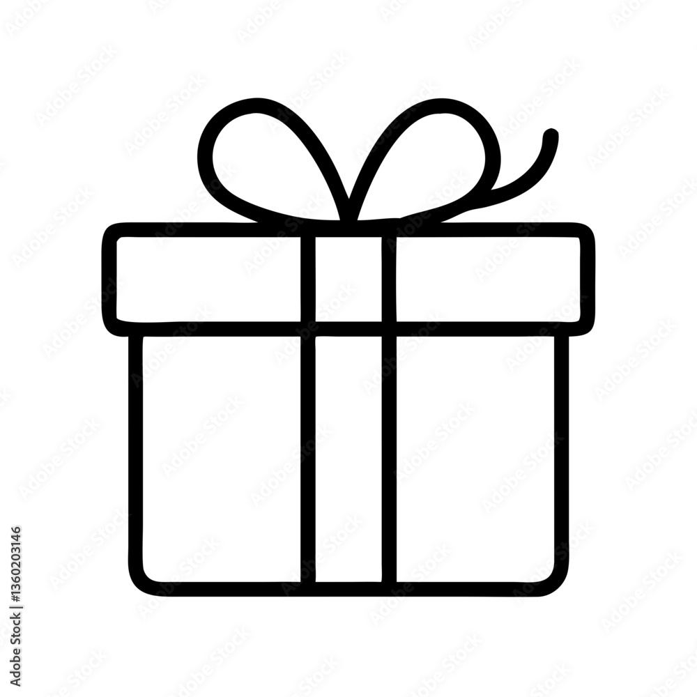 Gift box icon with ribbon Gift box icon with ribbon