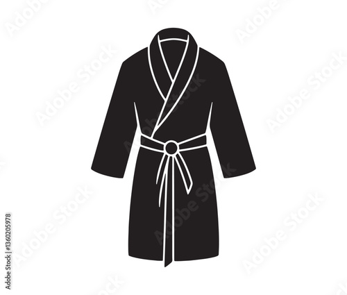 Elegant coat silhouette vector design. Stylish women's coat clipart. Winter outerwear black coat vector.