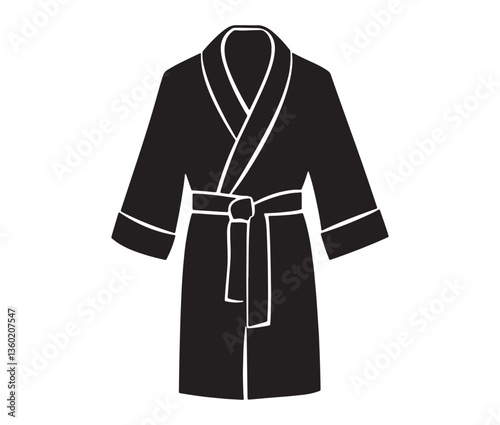 Elegant coat silhouette vector design. Stylish women's coat clipart. Winter outerwear black coat vector.