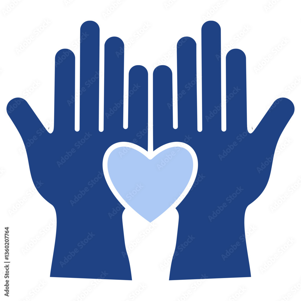 Obraz premium Give Love Flat Blue Icon