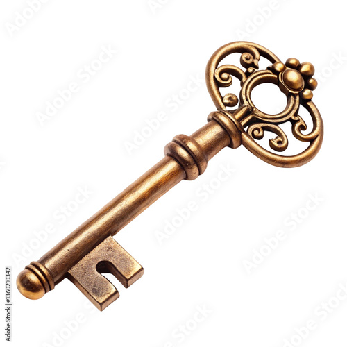 old key isolated on white