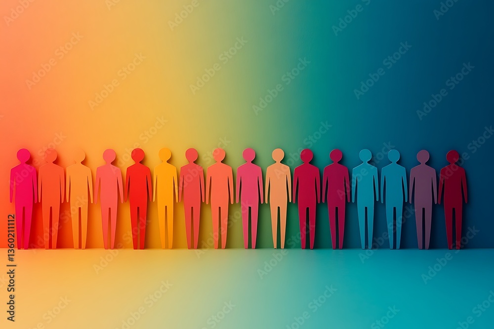 Colorful Paper People Representing Diversity and Equality Colorful Paper People Representing Diversity and Equality
