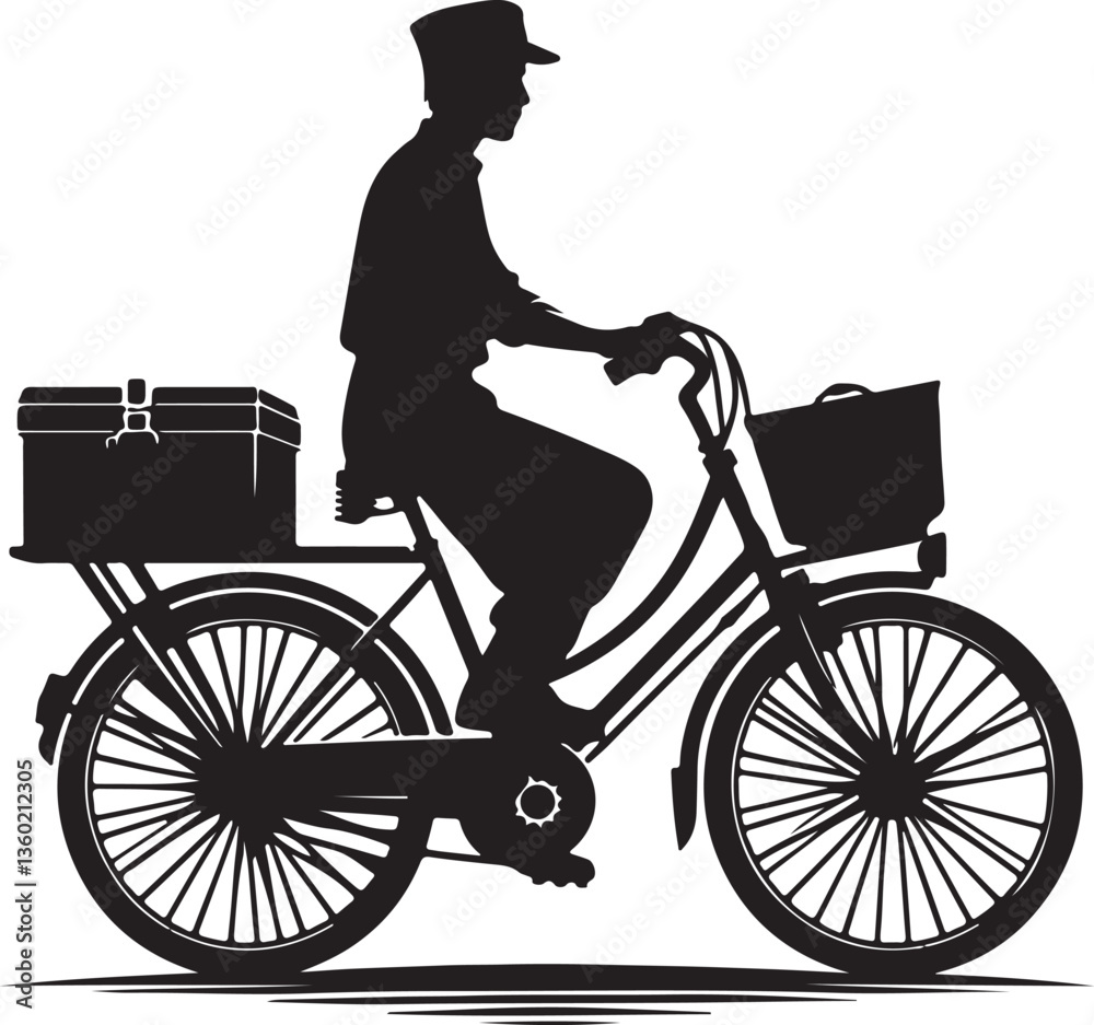 Fototapeta premium bicycle silhouette illustration vector white background