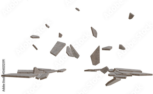 Exploding stone pavement debris