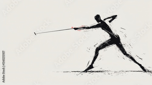 Wallpaper Mural Abstract Black Silhouette of a Dynamic Figure in Motion Torontodigital.ca