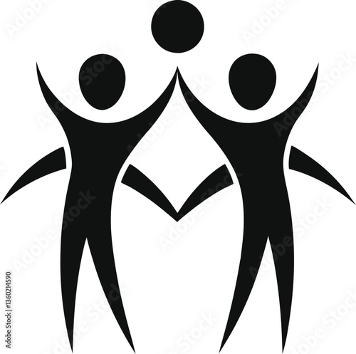 Three people celebrating together, a symbol of unity and teamwork