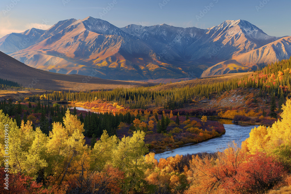 Naklejka premium fall in the mountains
