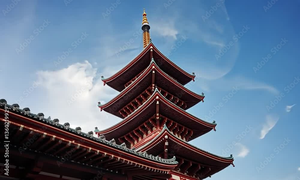 Buddhist Pagoda in Temple . Famous Japanese Temple Hyperlapse. 4k video Buddhist Pagoda in Temple . Famous Japanese Temple Hyperlapse. 4k video
