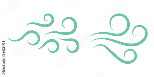 Wind blow line icon fresh vector cloud air isolated speed symbol. Wind blow air line icon logo.