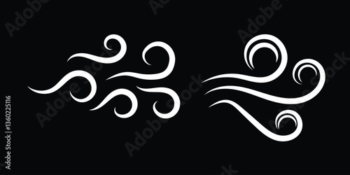 Wind blow line icon fresh vector cloud air isolated speed symbol. Wind blow air line icon logo.