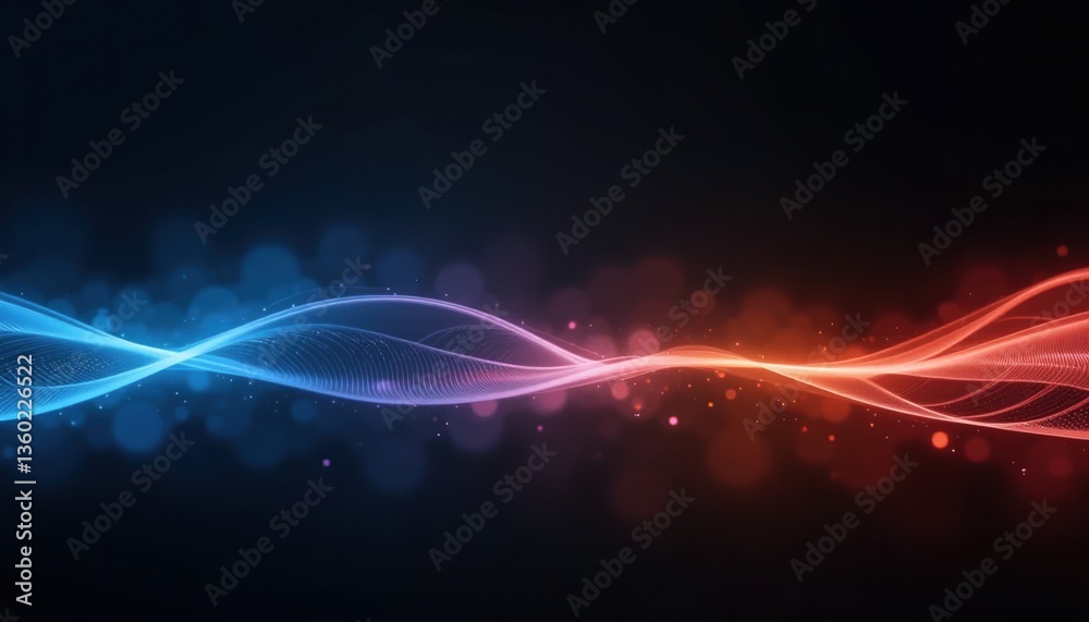 Obraz premium Dynamic sound waves animation digital space graphic content abstract environment close-up view visual concept for modern technology