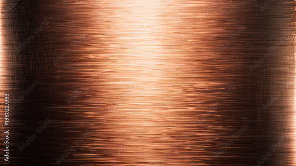 Flat front-on view of brushed copper surface, macro texture with soft lines for warm-toned product backdrops Flat front-on view of brushed copper surface, macro texture with soft lines for warm-toned product backdrops
