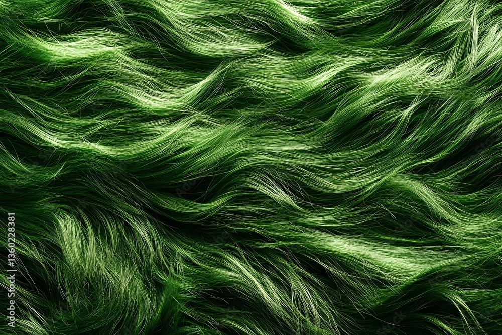 Obraz premium Vibrant green textured fabric creates a stunning visual display of patterns and movement, ideal for creative projects and designs