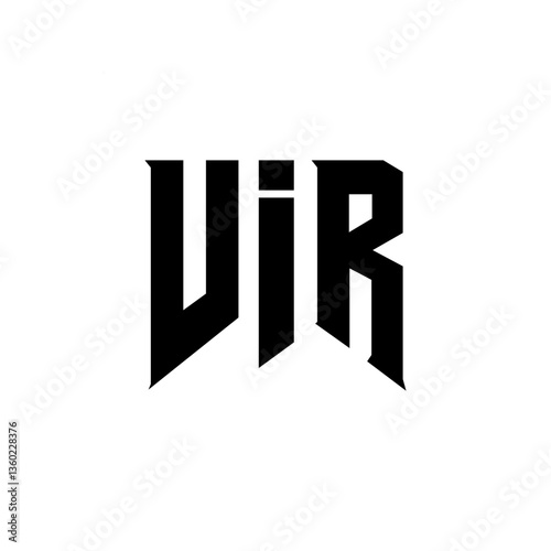 VIR letter logo design for technology company. VIR logo design black and white color combination. VIR logo, VIR vector, VIR design, VIR icon, VIR alphabet. VIR typography logo design.