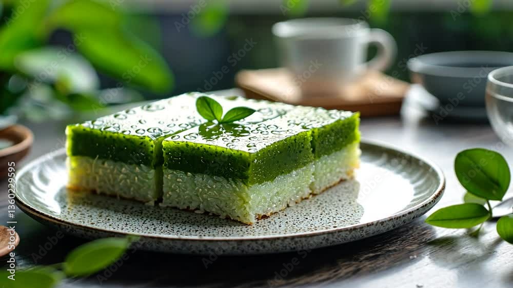 kueh salat pandan custard cake video singapore cuisine