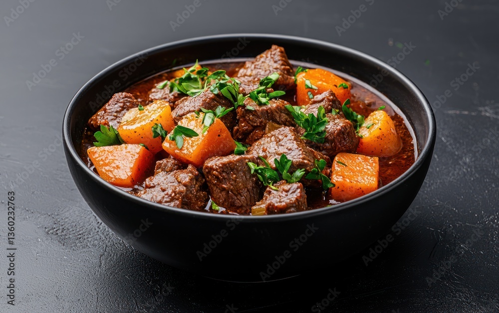 Hearty Beef Stew with Potatoes in Rich Brown Gravy Hearty Beef Stew with Potatoes in Rich Brown Gravy