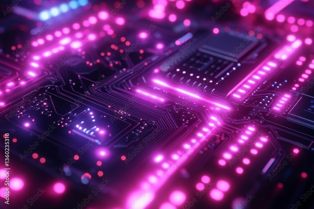 Abstract Neon Circuit Board Design Abstract Neon Circuit Board Design