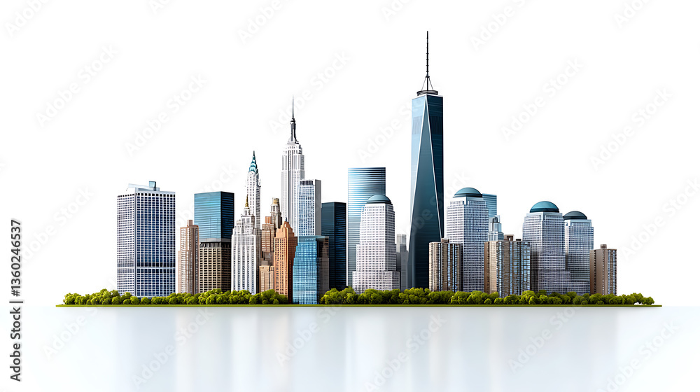 Fototapeta premium Handdrawn city skyline sketch urban environment architectural art detailed illustration artistic viewpoint modern design concept