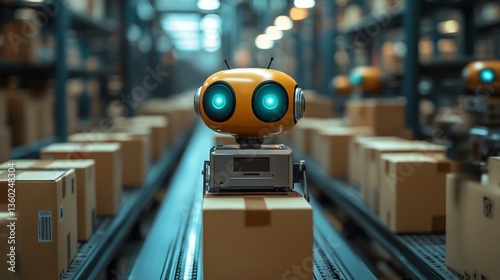 Wallpaper Mural Automated Warehouse with Robots Torontodigital.ca