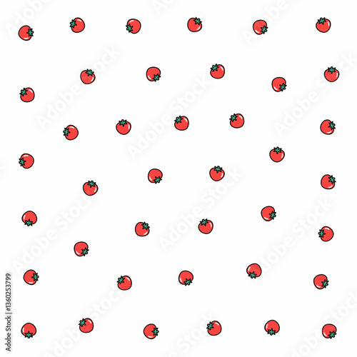 a pattern of tomatoes on a white background