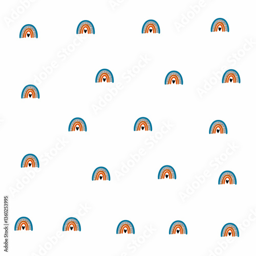 a pattern of a rainbow on a white background