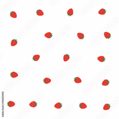 a pattern of strawberries on a white background