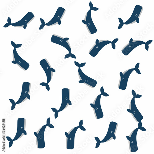 a group of whales are shown in a circle
