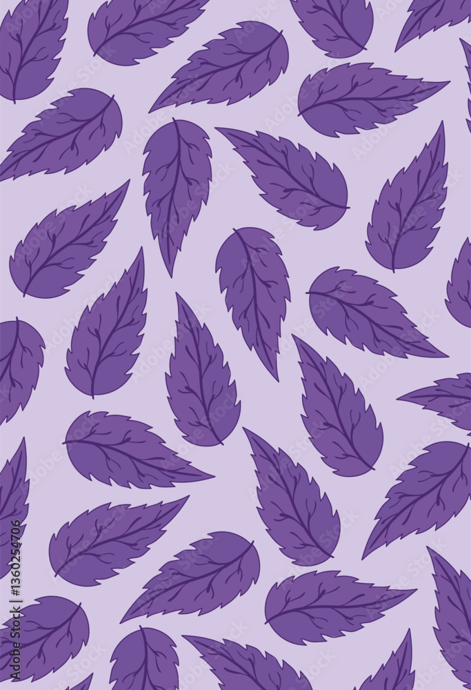 Obraz premium Mint foliage seamless set icon. Repeating leaf design on pale green background, ideal for organic themes, eco-friendly packaging, wellness branding, nature-inspired decoration.