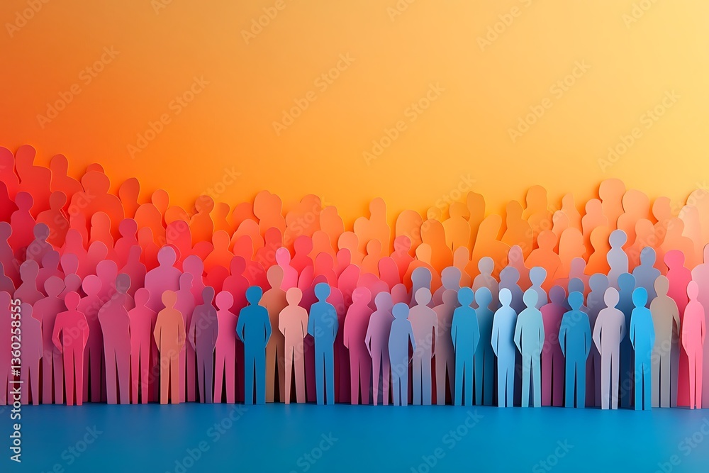 Naklejka premium Diverse Population Teamwork Cutouts
