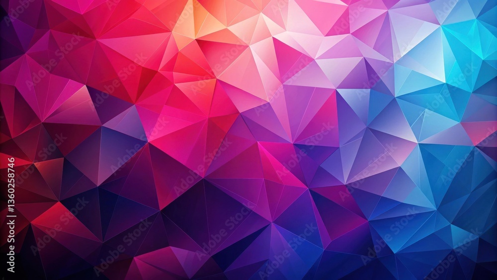 Abstract Low Polygonal Background with Vivid Color Gradient Transitions Abstract Low Polygonal Background with Vivid Color Gradient Transitions
