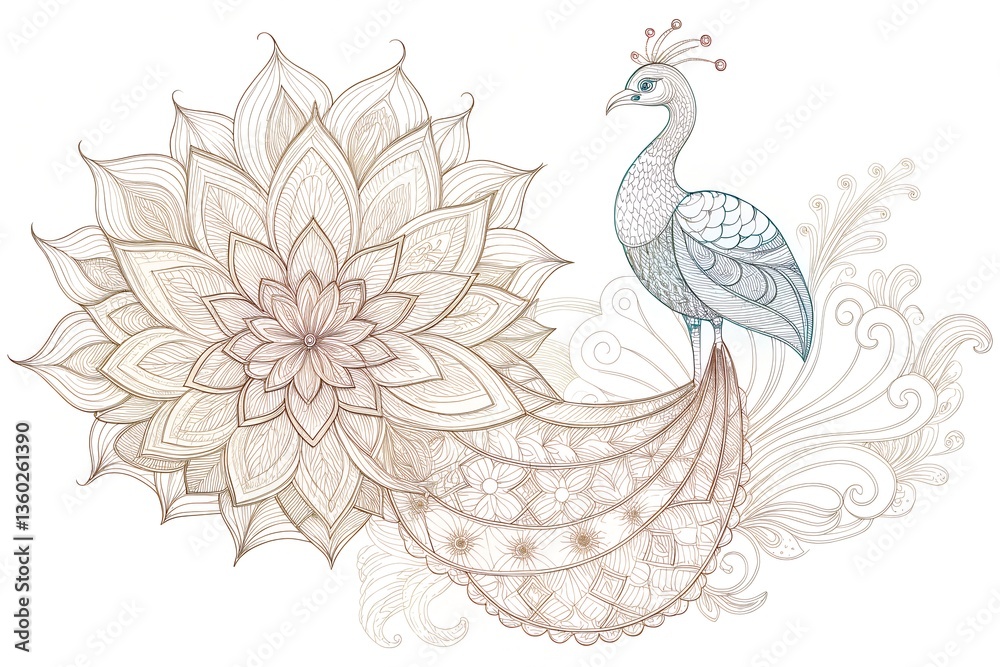 Fototapeta premium hand drawn vector illustration of a bird