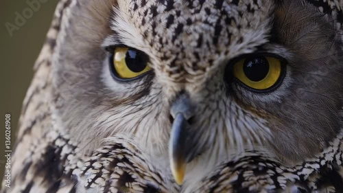 Wallpaper Mural Closeup sequence of a great horned owl's intense stare with focus on sharp yellow eyes Torontodigital.ca