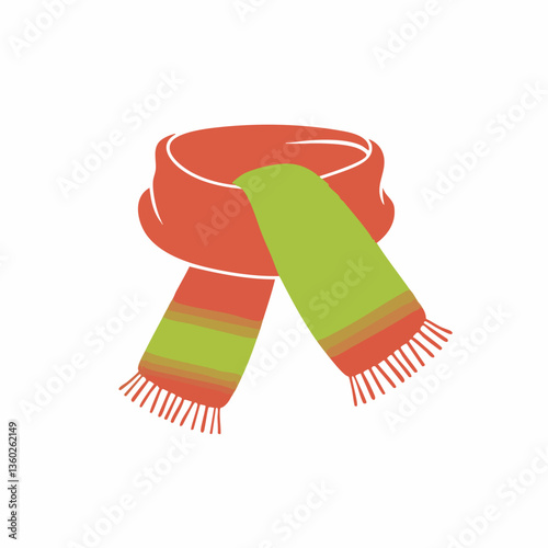 Striped winter scarf illustration. vector image