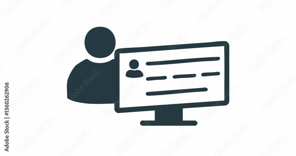Online Profile Management Icon. vector image Online Profile Management Icon. vector image