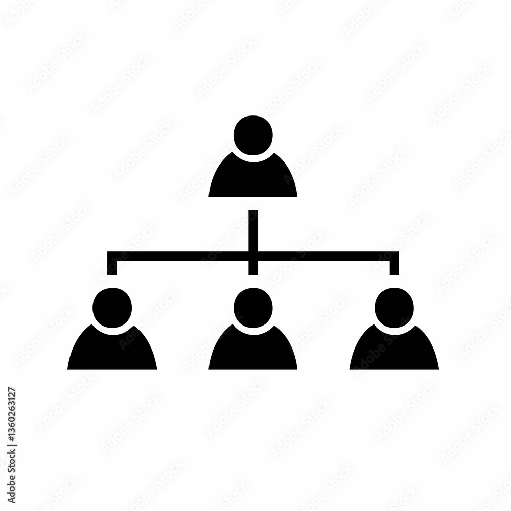 Hierarchical organizational chart diagram icon. vector image Hierarchical organizational chart diagram icon. vector image