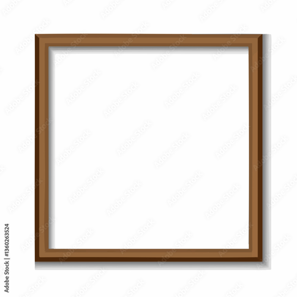 Empty Wooden Picture Frame Illustration. vector image Empty Wooden Picture Frame Illustration. vector image