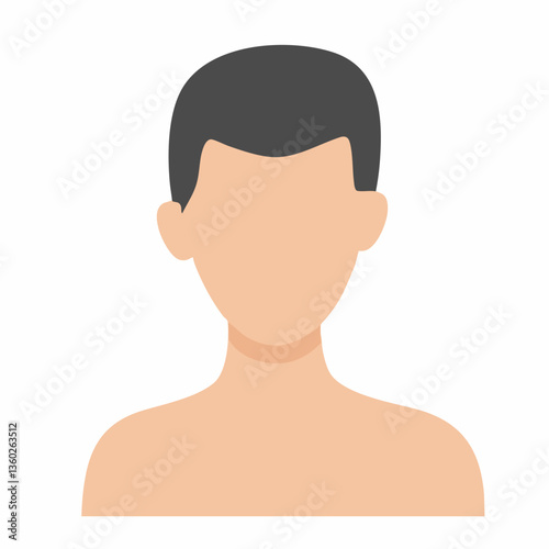Faceless Male Avatar Upper Body Illustration. vector image