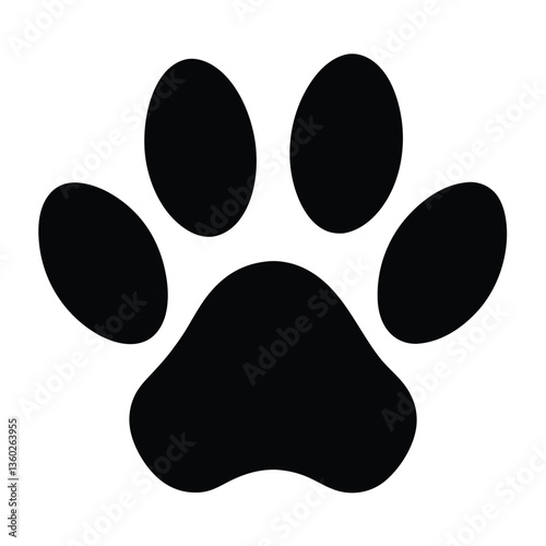 paw print silhouette black and white minimalist
