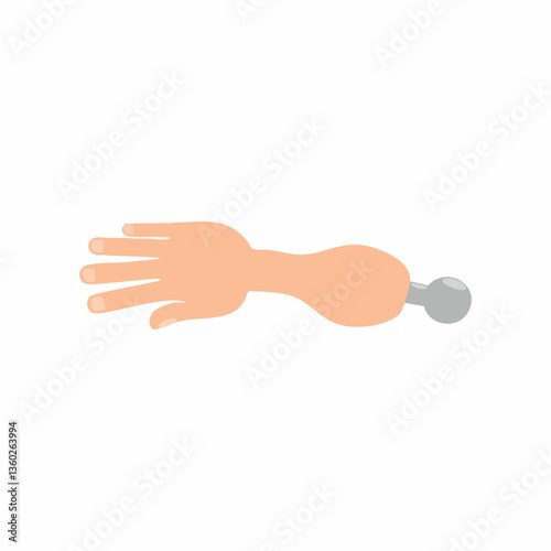 Cartoon Arm with Prosthetic Limb Illustration. vector image