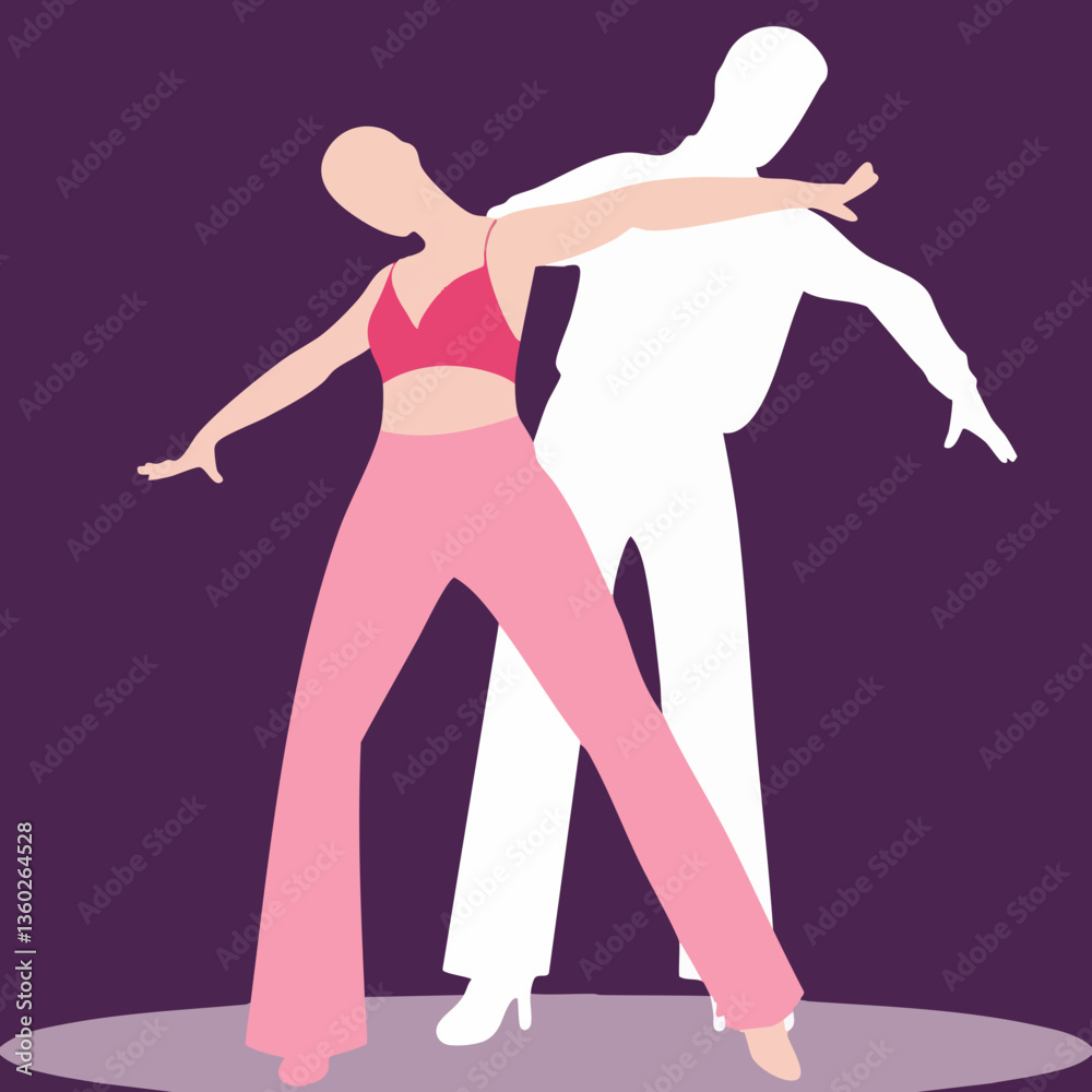 Fototapeta premium Abstract Dance Partner Silhouette Illustration. vector image
