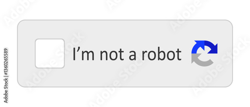 Captcha set icon. Checkbox and text used for verification, identity protection, and human authentication in digital form.