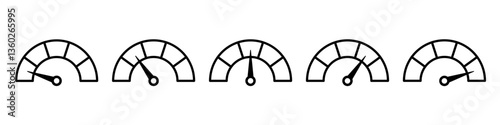 Speedometer, tachometer icon. Speed indicator sign. Internet car speed. Performance concept