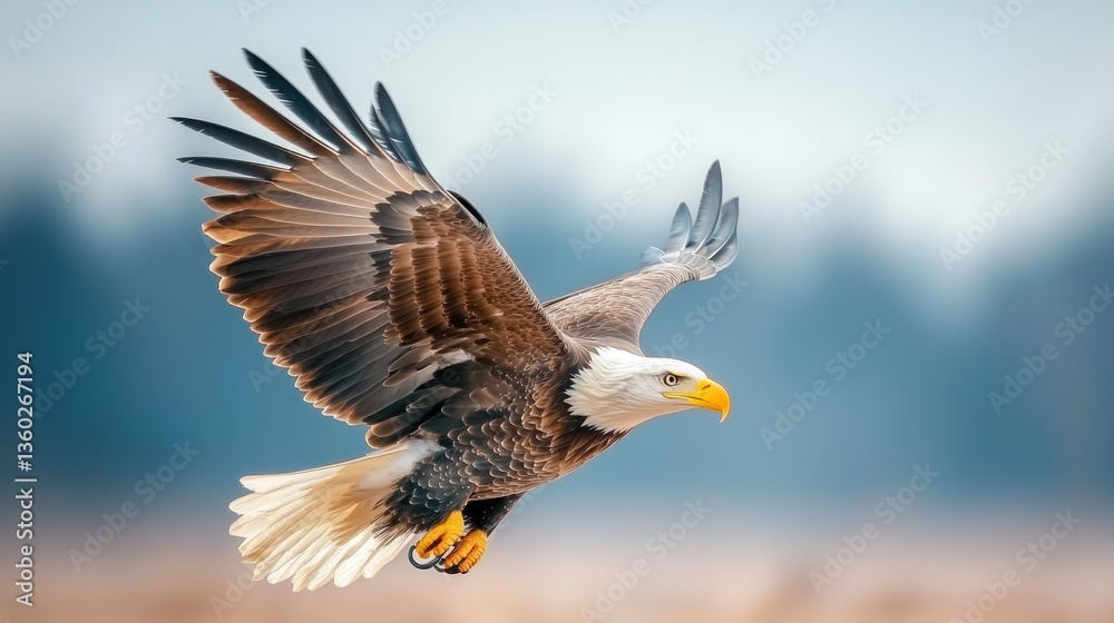 Obraz premium Majestic eagle soaring high